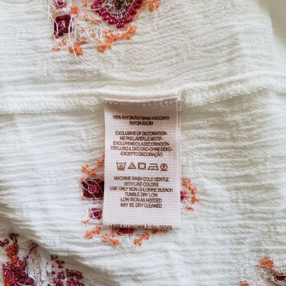 Free People Ariana Embroidered Oversized Tunic Blouse Top Women's Size Small - Picture 13 of 14